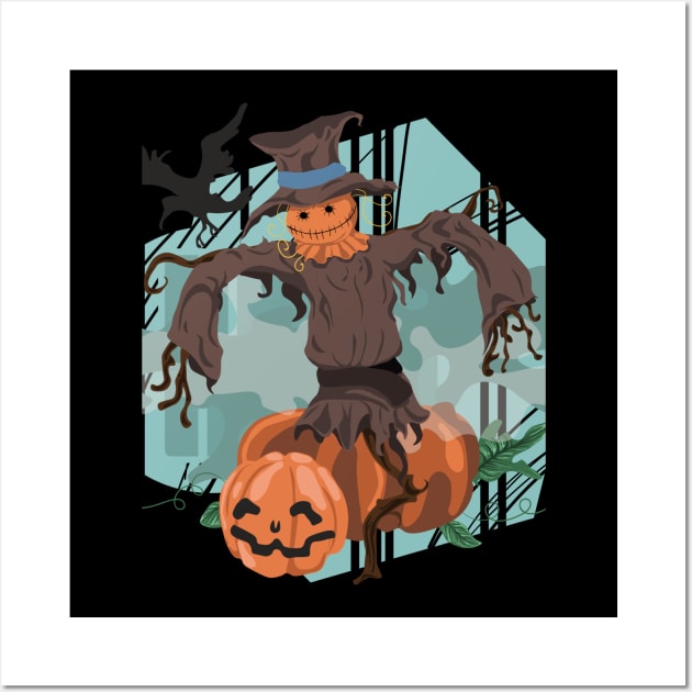 Scarecrow & Pumpkins - Halloween 2019 Wall Art by OfficialTeeDreams